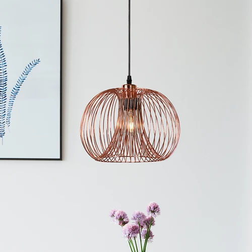 Lucide VINTI - Pendelleuchten - Ø 30 cm - 1xE27 - Kupfer - Atmosphäre 1